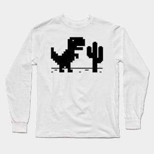 Game Pixel Dinosaur, No internet connection Long Sleeve T-Shirt